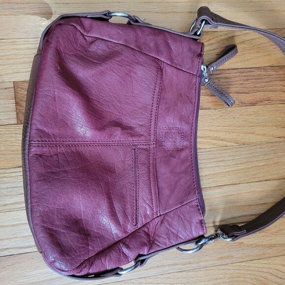 Stone Mountain Leather Handbag New Maroon/Brown - Picture 9 of 11